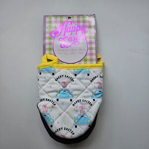 CLEARANCE Happy Easter Spring Gnome Mini Mitts 2 Pc Neoprene Oven Seasonal